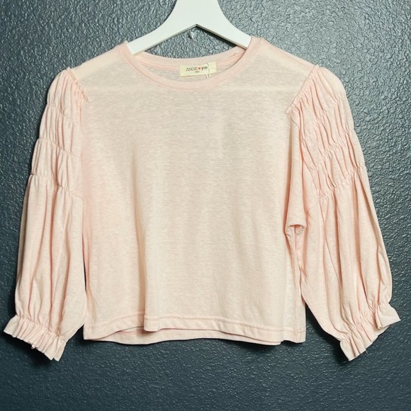 Angie Kids Girls Balloon Sleeve Pink Coral Blouse Size Large NWT - Picture 3 of 9